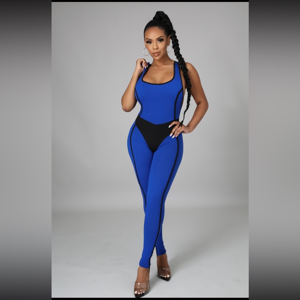 Blue and Black Jumpsuit